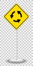Roundabout sign isolated on transparent background Royalty Free Stock Photo