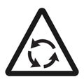 Roundabout sign line icon, Traffic and road sign