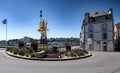 Roundabout With Signal Light At The Harbor of City Audierne At The Finistere Atlantic Coast In Brittany, France Royalty Free Stock Photo