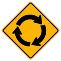 Roundabout Traffic Road Sign,Vector Illustration, Isolate On White Background Icon. EPS10 Royalty Free Stock Photo