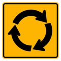 Roundabout Traffic Road Sign,Vector Illustration, Isolate On White Background Label. EPS10