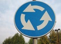 roundabout traffic sign Royalty Free Stock Photo