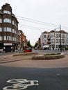 A roundabout with a tram line in Brussels