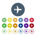 Rounded Airplane Icon set