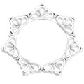Rounded antique lace frame to banner or card