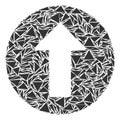 Rounded Arrow Collage of Triangles