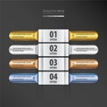 Rounded banner set gold, bronze, silver, blue color Royalty Free Stock Photo