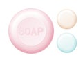 Rounded bar of soap isolated on white. Easy recolored vector