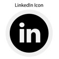 Rounded black & white LinkedIn logo Royalty Free Stock Photo