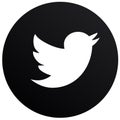 White background rounded black & white twitter logo