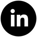 Rounded Black & White linkedin logo icon Royalty Free Stock Photo