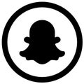 Rounded black and white snapchat icon