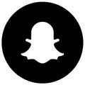 Rounded Black & White snapchat logo icon Royalty Free Stock Photo