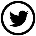 Rounded black and white twitter icon Royalty Free Stock Photo