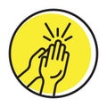 Rounded the clapping hands flat icon for apps or website