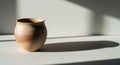 Rounded clay pot casting a shadow Royalty Free Stock Photo