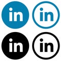 Rounded colored and black and white linkedin Logos