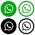 Rounded colored and black and white whatsapp Logos Royalty Free Stock Photo