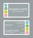 Rounded corner business card template. Vector set.