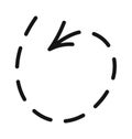Rounded dashed arrow direction pointer