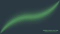 Rounded Dashes Halftone Pattern Smooth Wavy Border Vector Turquoise Abstraction