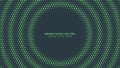 Rounded Dashes Halftone Pattern Vector Concentric Circles Turquoise Abstraction