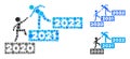 Rounded Dot 2022 Buisiness Training Stairs Icon Mosaic