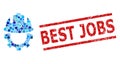 Textured Best Jobs Stamp Seal and Development Helmet Mosaic of Rounded Dots