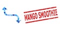 Textured Mango Smoothie Stamp Seal and Opposite Bend Arrow Composition of Round Dots
