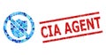 Textured CIA Agent Watermark and No Shield Collage of Circles