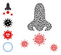 Dotted Nose Viruses Collage of Round Dots with Other Icons Royalty Free Stock Photo