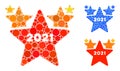 Rounded Dot 2021 Star Hit Parade Icon Collage Royalty Free Stock Photo