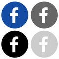 Rounded facebook icon in four colors Royalty Free Stock Photo