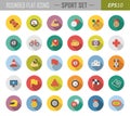 Rounded flat sport icons Royalty Free Stock Photo