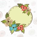Rounded frame or sticker in kiddish style. Royalty Free Stock Photo