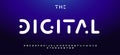 Rounded futuristic digital font with smooth minimal letters and tech dot details, sleek modern alphabet for tech