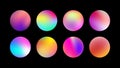 Rounded holographic gradient sphere button