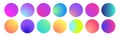 Rounded holographic gradient sphere. Multicolor green purple yellow orange pink cyan fluid circle gradients, colorful Royalty Free Stock Photo