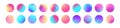 Rounded holographic gradient sphere set. Gradient colorful sphere in trendy style. Multicolor round buttons or vivid Royalty Free Stock Photo