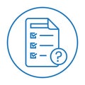 Rounded the hypothesis or basic assumption line art icon for apps or websites