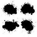 Rounded ink splat black Royalty Free Stock Photo