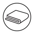 Rounded the a kitchen napkin / folded paper napkin line art icon for apps or website