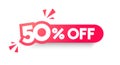 Rounded Business Label With Text 50 Percent Off