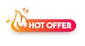 Rounded Label With Flame Icon And Text Hot Offer Royalty Free Stock Photo