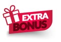 Vector Illustration Extra Bonus Label With A Gift