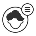 Rounded male user profile or account menu flat icon for apps and websites Royalty Free Stock Photo