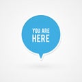 Rounded marker. You are here pointer. Vector illustration, flat design Royalty Free Stock Photo