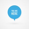 Rounded marker. You are here pointer. Vector illustration, flat design