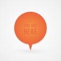 Rounded marker. You are here pointer. Vector illustration, flat design