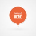 Rounded marker. You are here pointer. Vector illustration, flat design Royalty Free Stock Photo